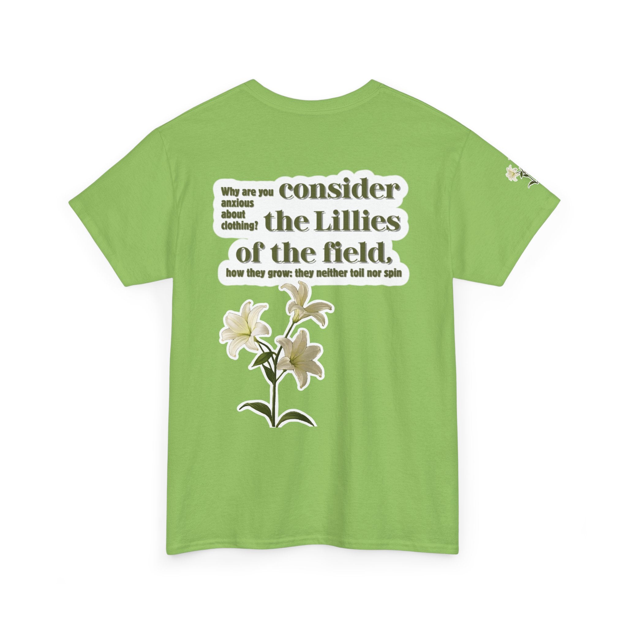 Lillies | Matthew 6:28 Christian Tee