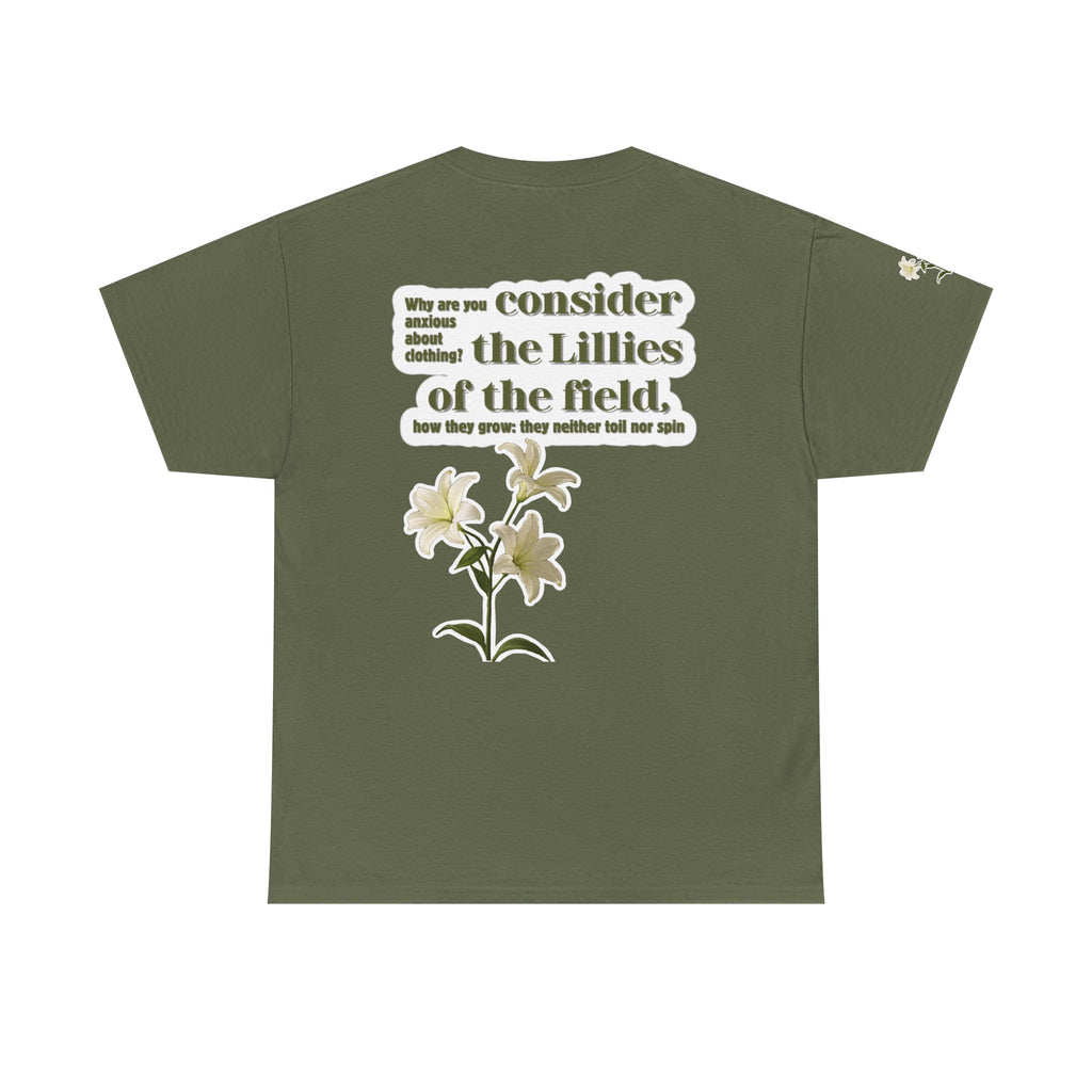 Lillies | Matthew 6:28 Christian Tee