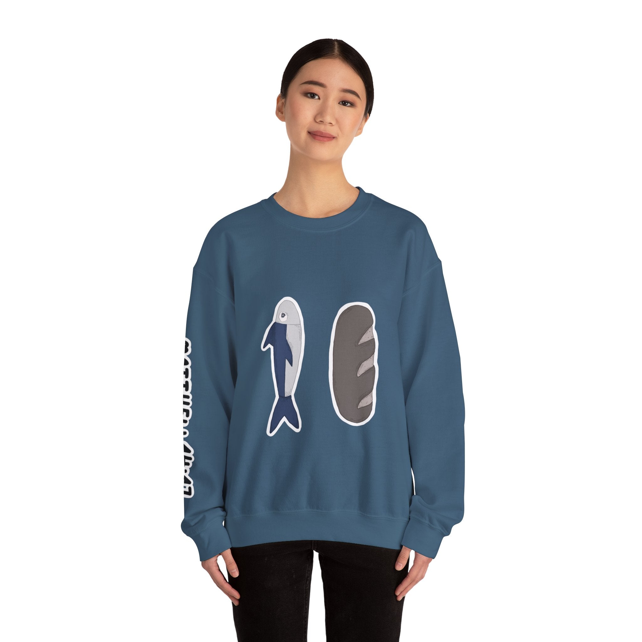 The loaves and the fish | Matthew 14:17 Christian Crewneck Sweatshirt