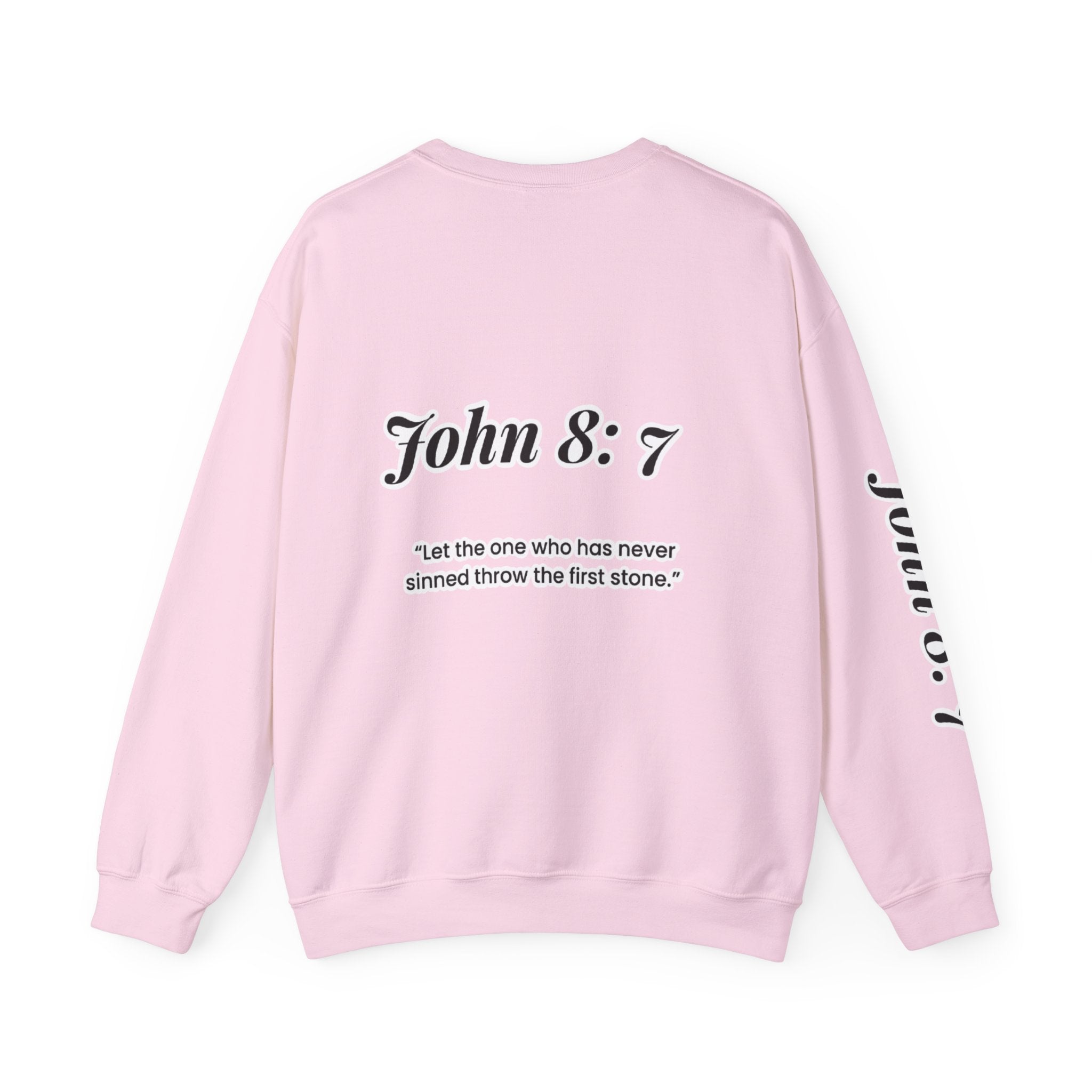 first to throw the stone | John 8:7 Christian Crewneck Sweatshirt