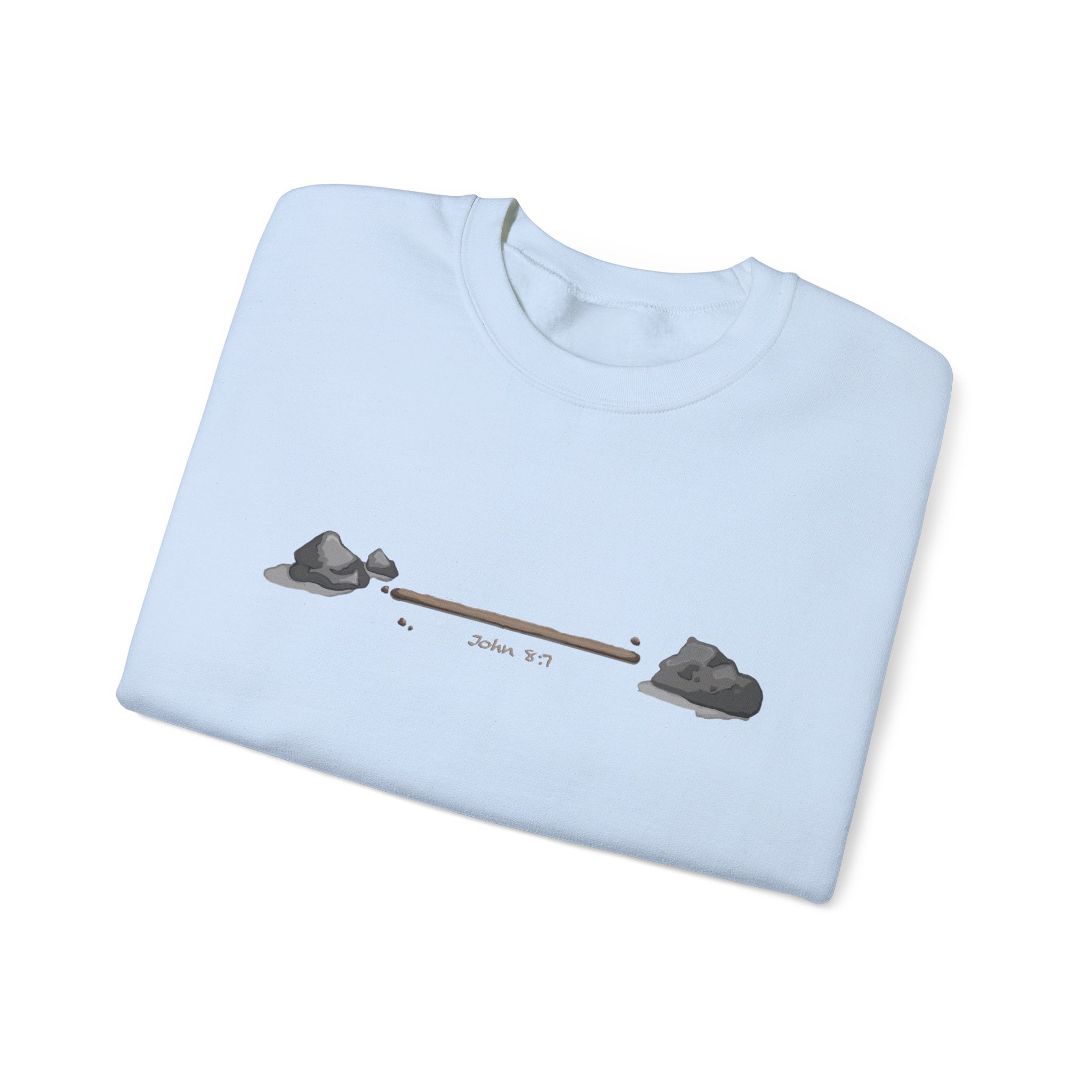 first to throw the stone | John 8:7 Christian Crewneck Sweatshirt