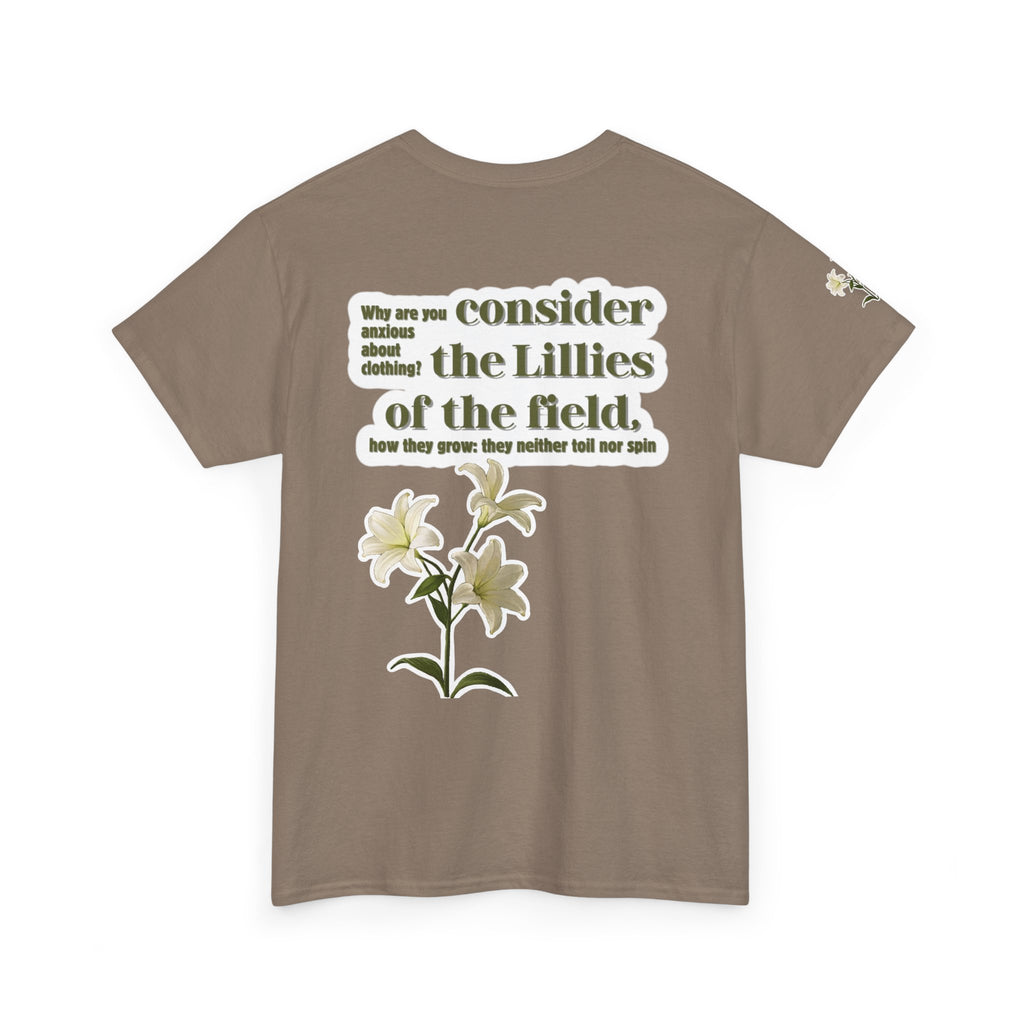Lillies | Matthew 6:28 Christian Tee