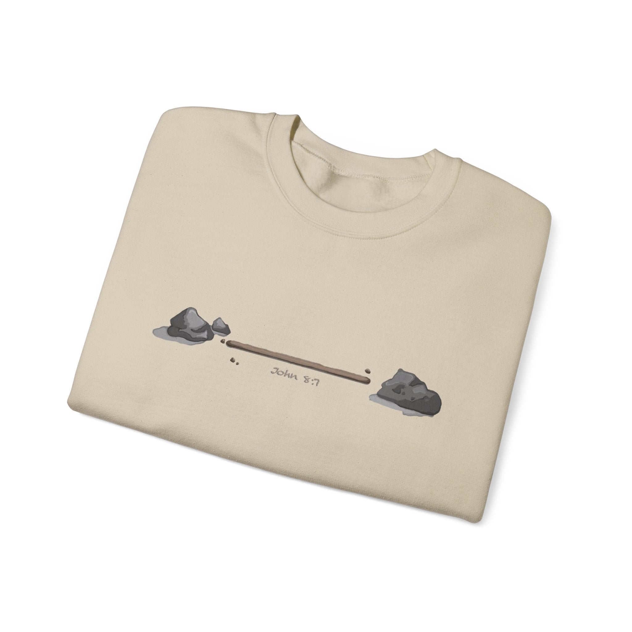 first to throw the stone | John 8:7 Christian Crewneck Sweatshirt