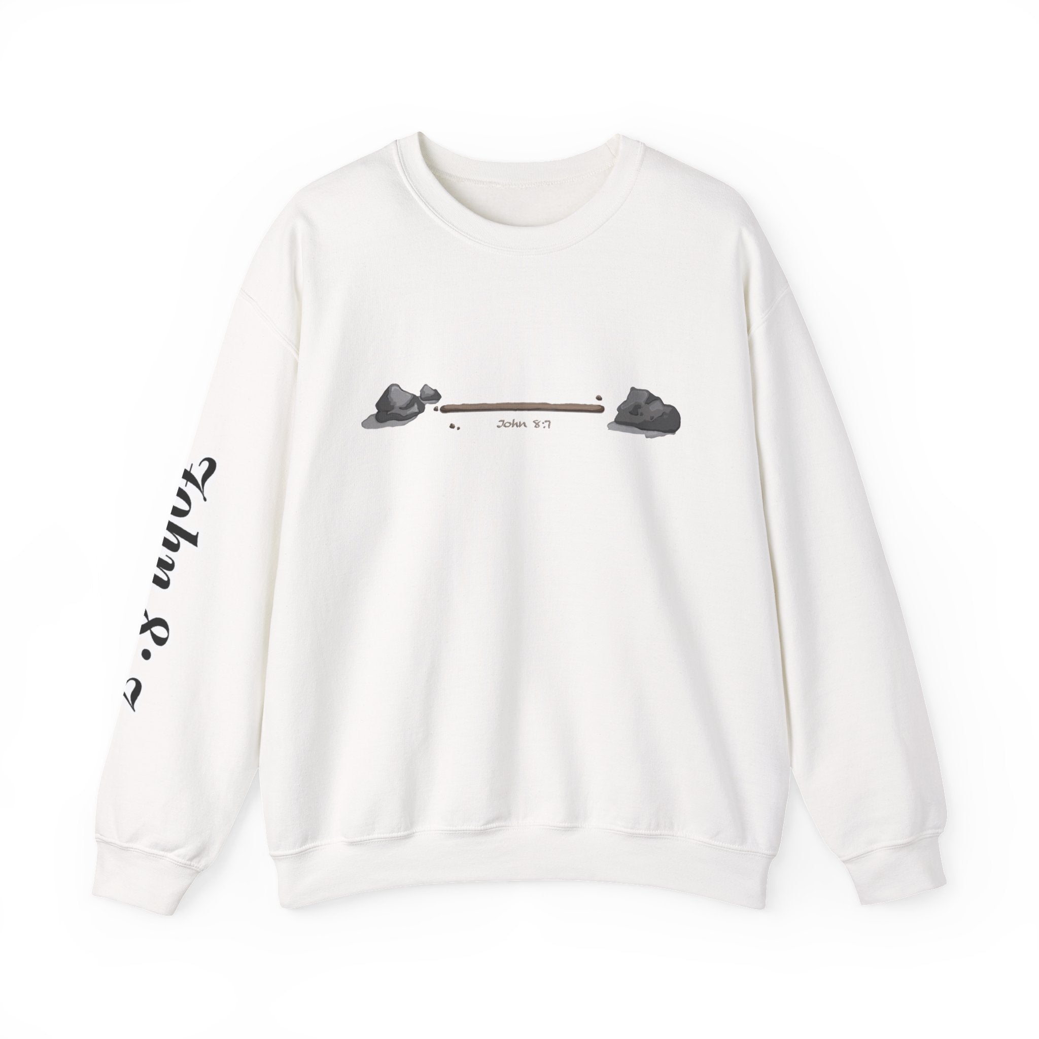 first to throw the stone | John 8:7 Christian Crewneck Sweatshirt