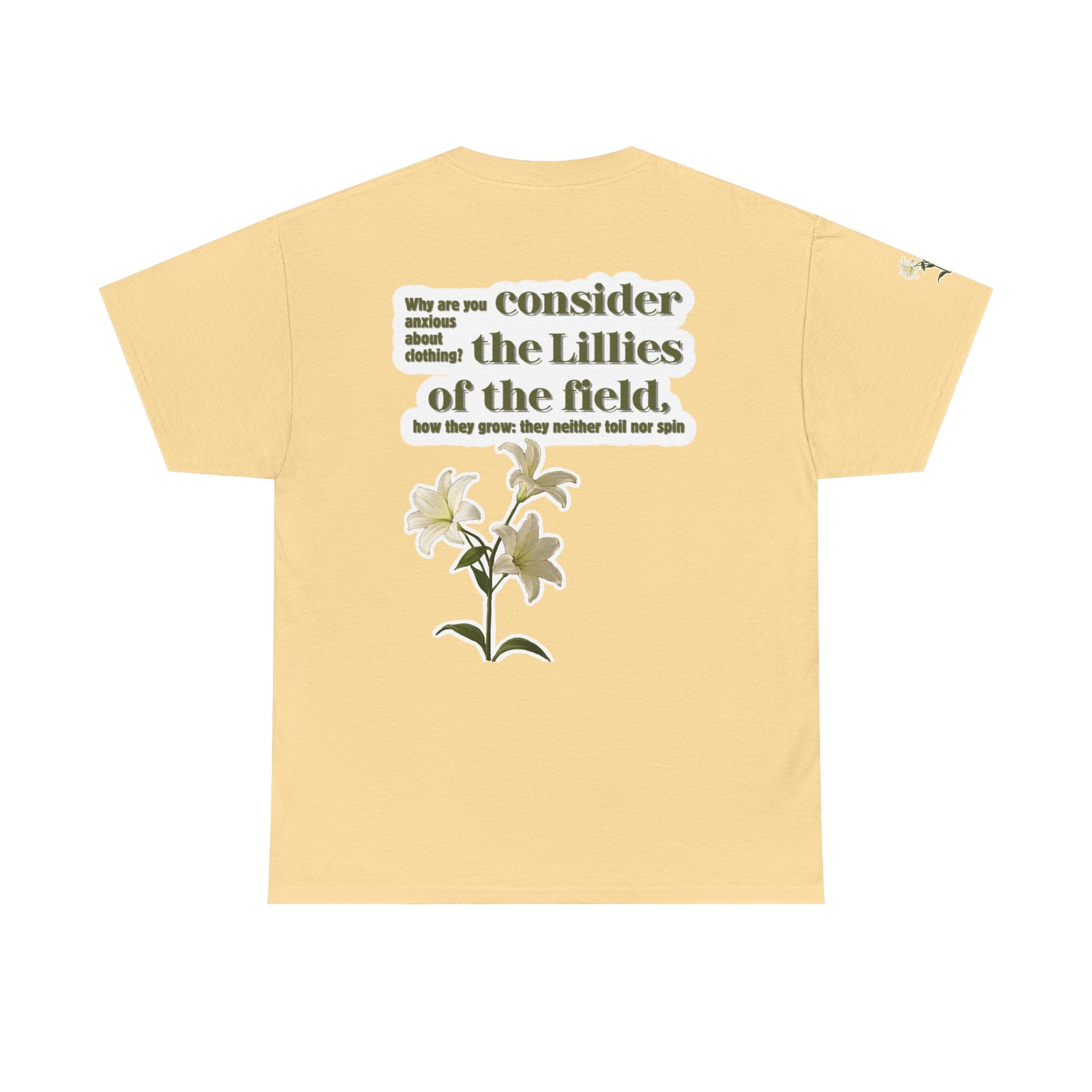 Lillies | Matthew 6:28 Christian Tee