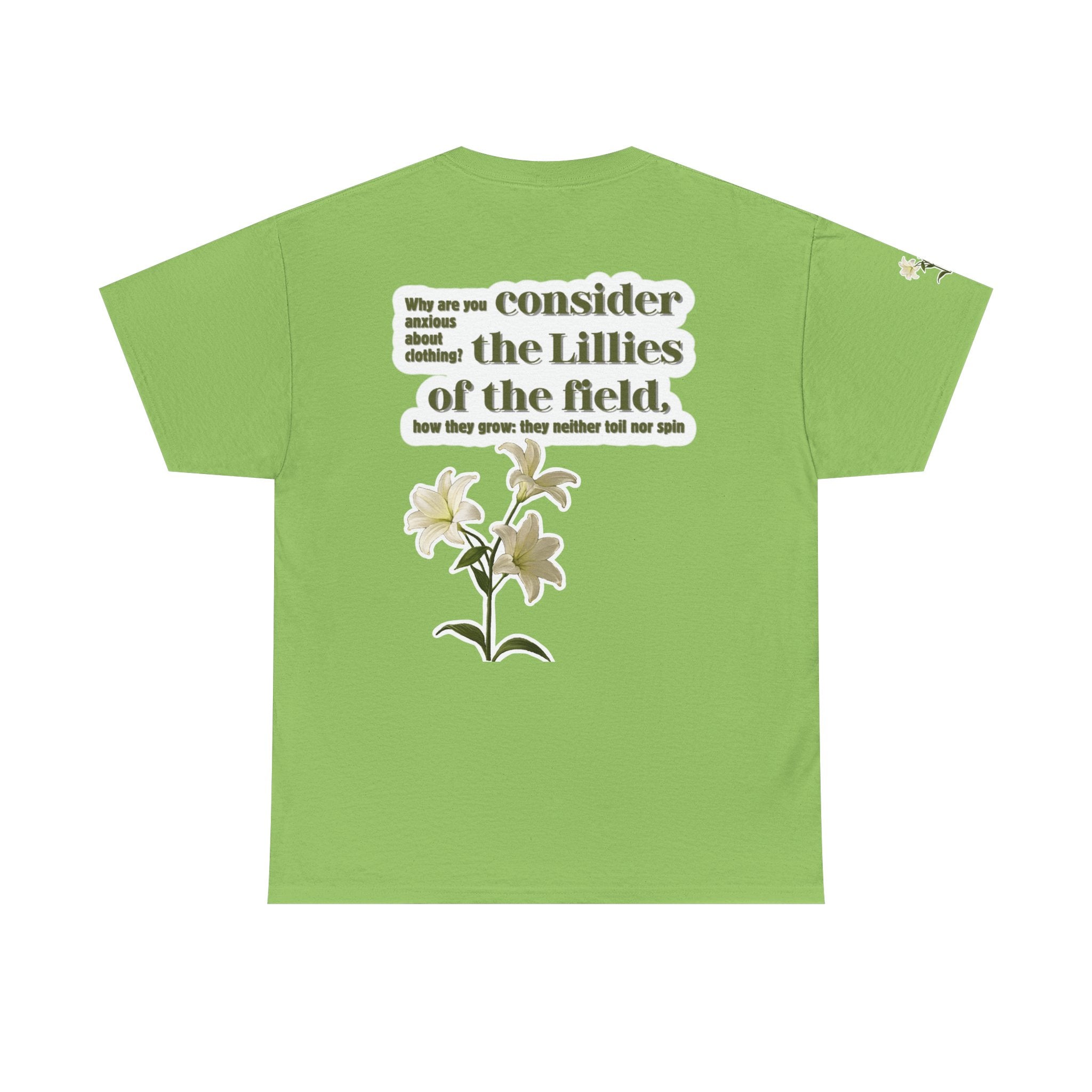 Lillies | Matthew 6:28 Christian Tee