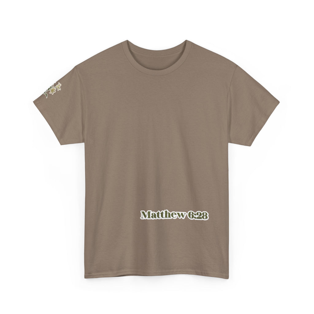Lillies | Matthew 6:28 Christian Tee