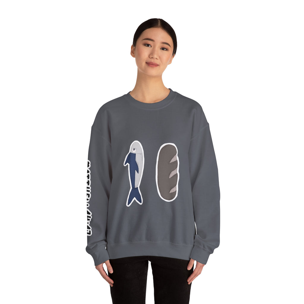 The loaves and the fish | Matthew 14:17 Christian Crewneck Sweatshirt