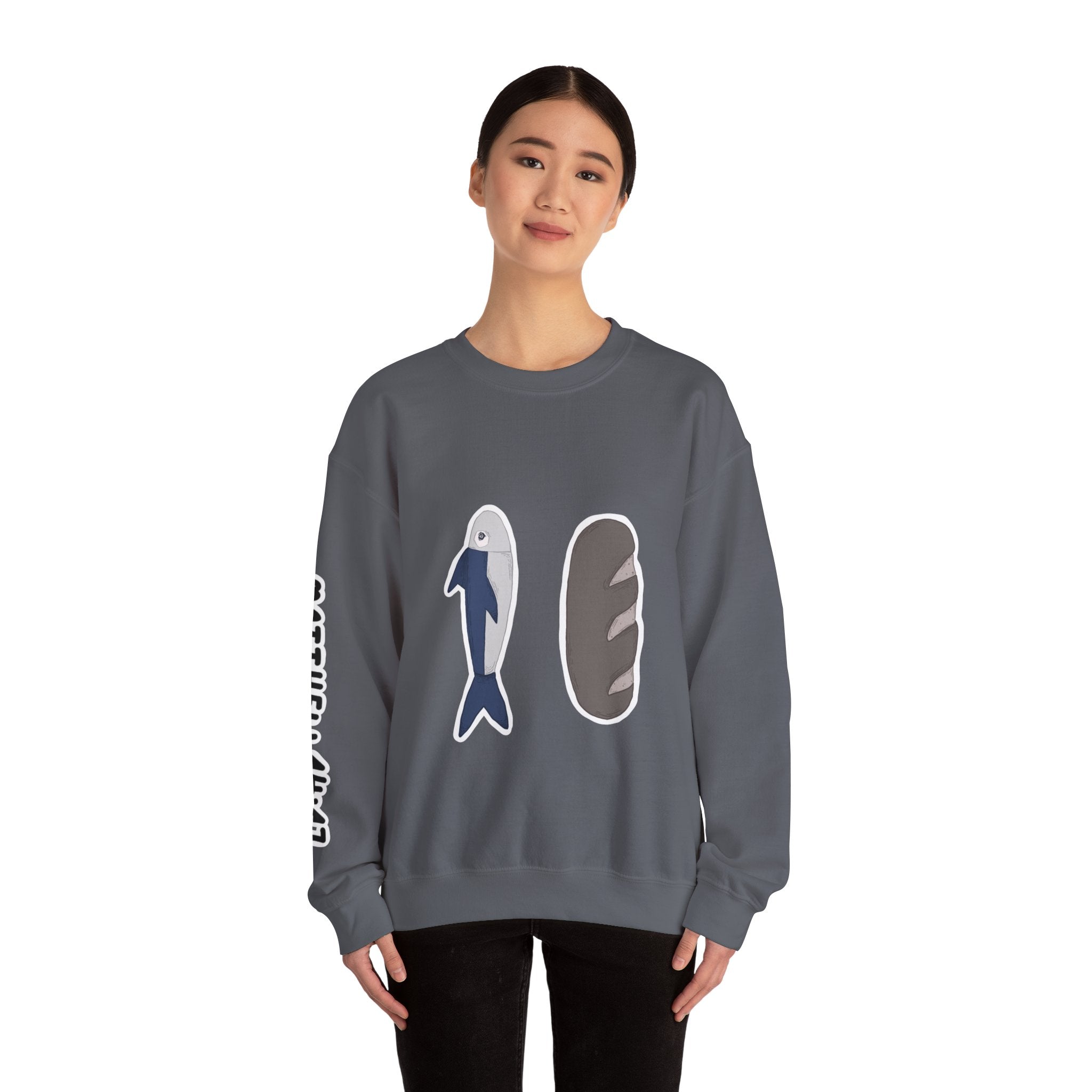 The loaves and the fish | Matthew 14:17 Christian Crewneck Sweatshirt