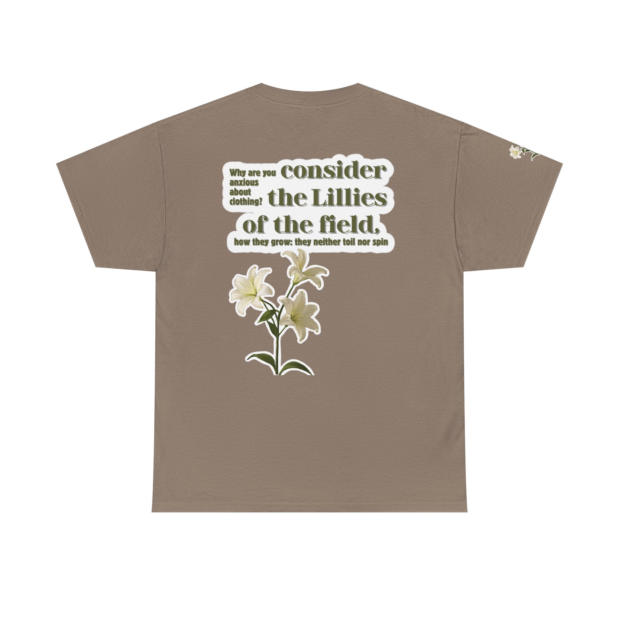 Lillies | Matthew 6:28 Christian Tee