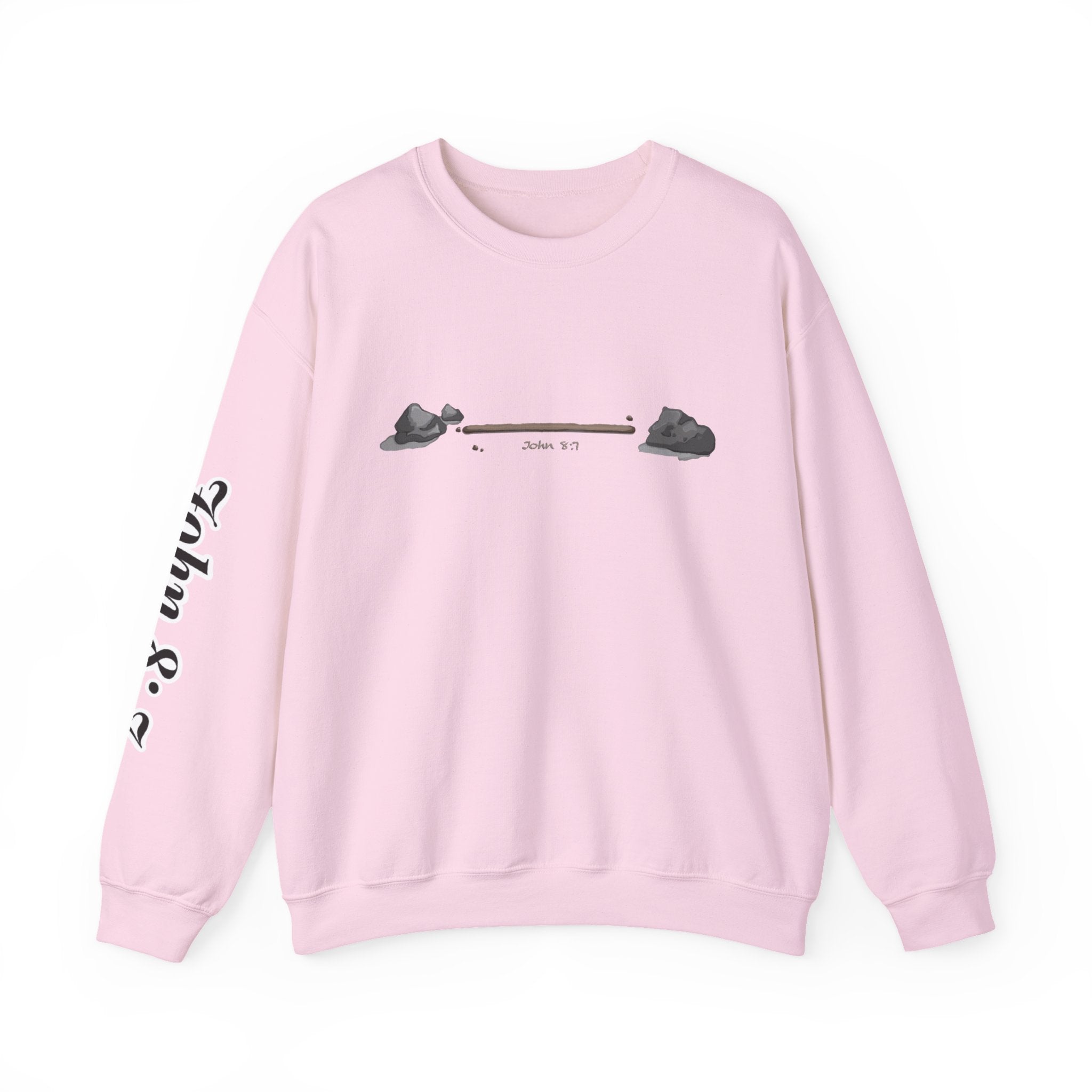 first to throw the stone | John 8:7 Christian Crewneck Sweatshirt