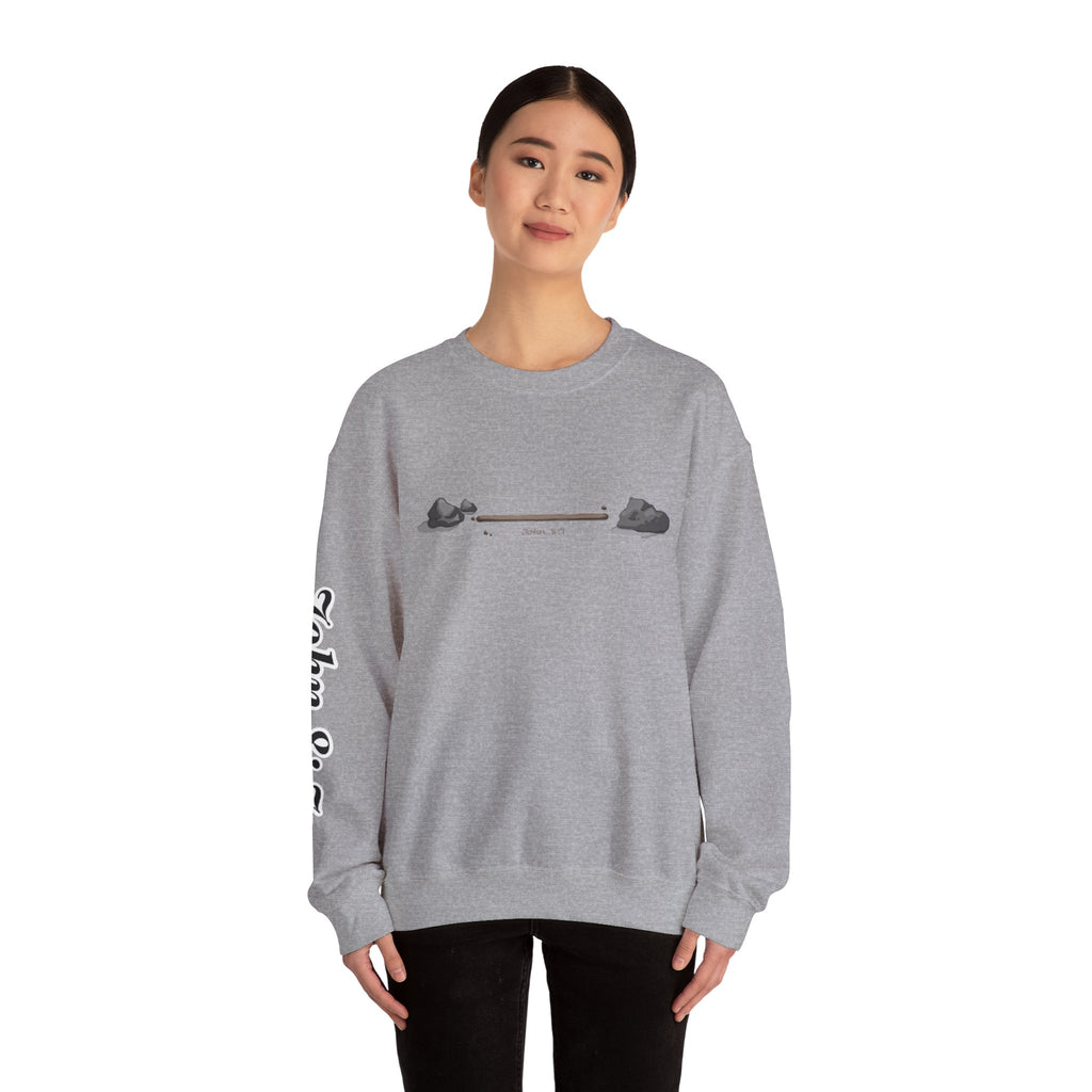 first to throw the stone | John 8:7 Christian Crewneck Sweatshirt