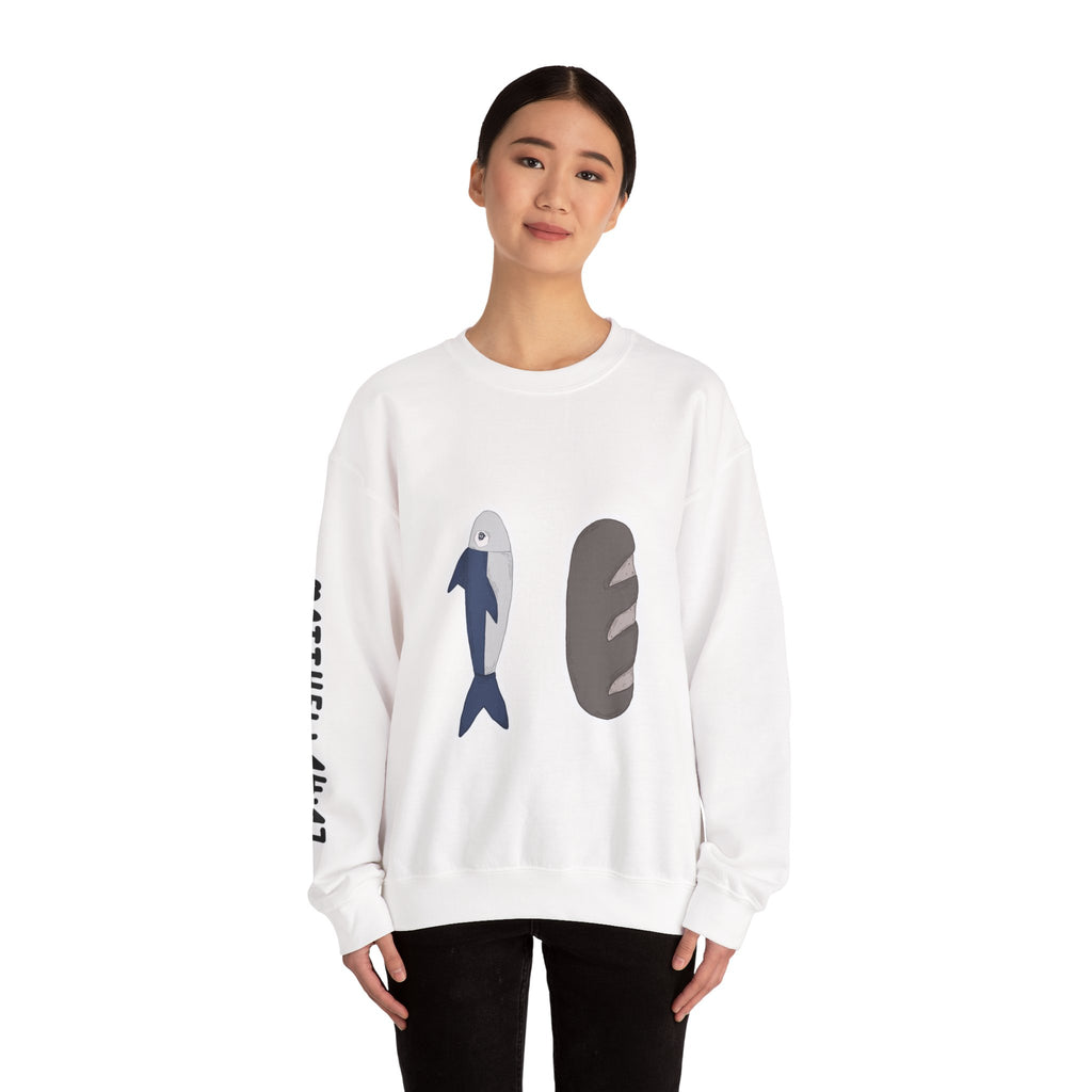 The loaves and the fish | Matthew 14:17 Christian Crewneck Sweatshirt