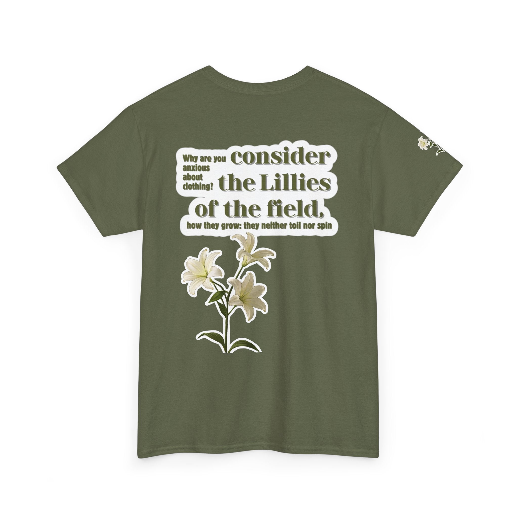 Lillies | Matthew 6:28 Christian Tee