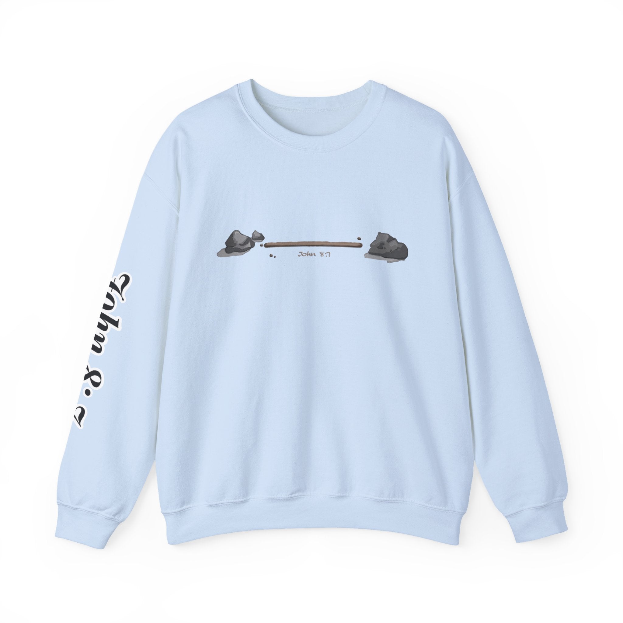 first to throw the stone | John 8:7 Christian Crewneck Sweatshirt