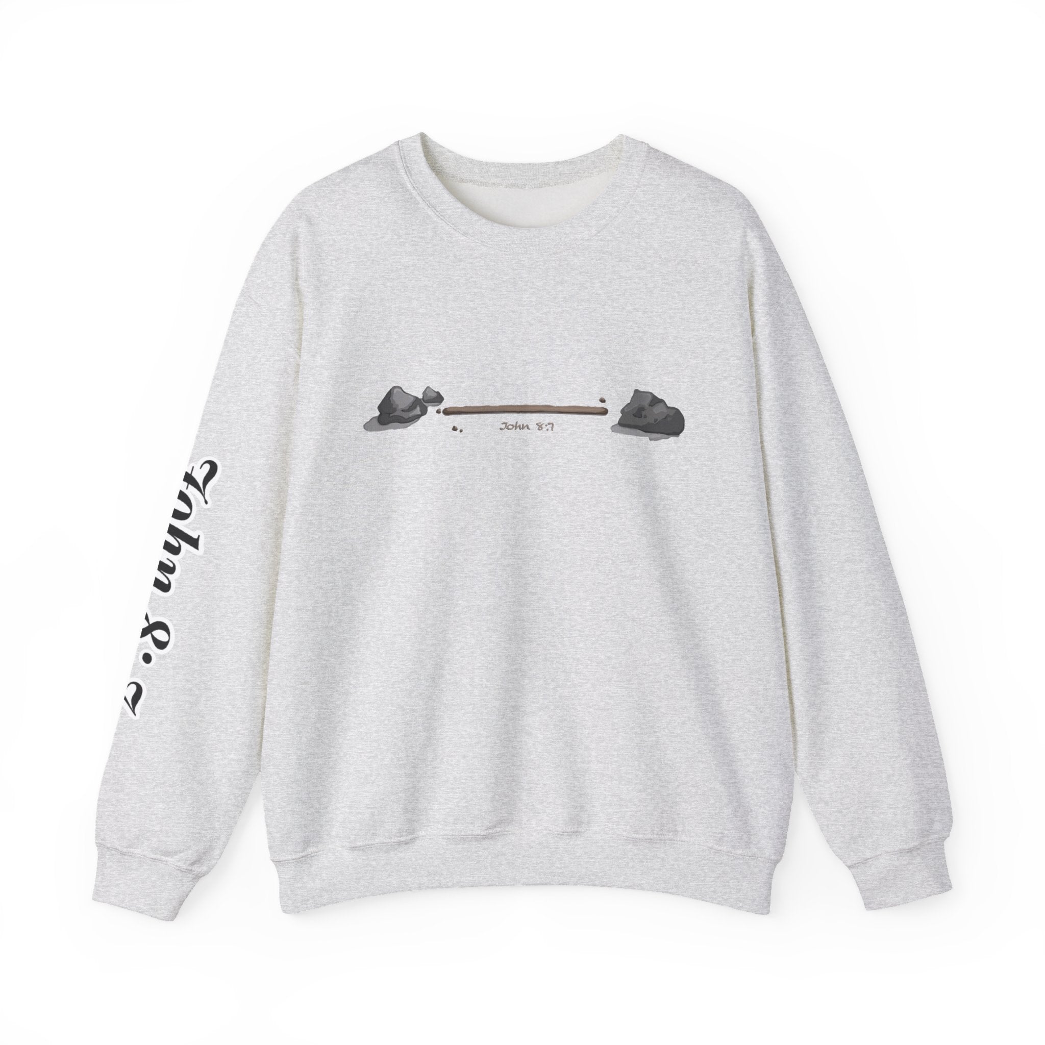 first to throw the stone | John 8:7 Christian Crewneck Sweatshirt