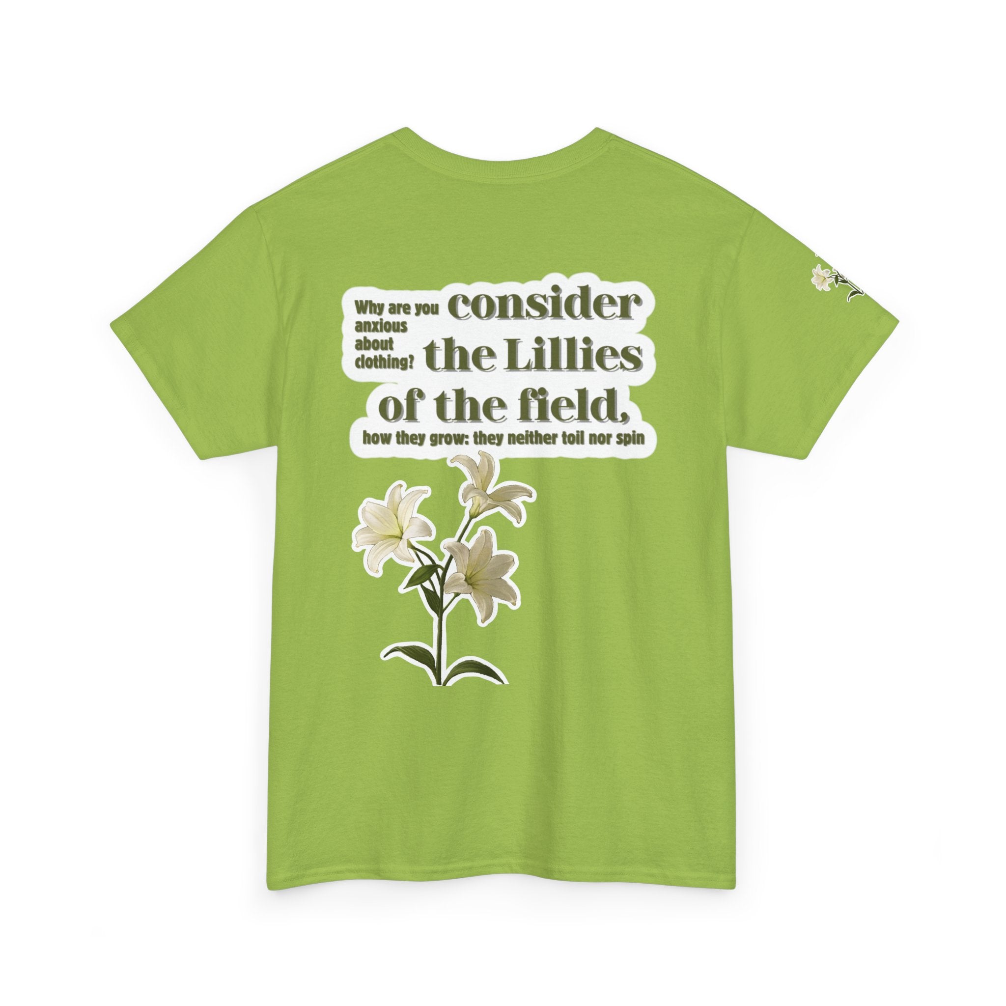 Lillies | Matthew 6:28 Christian Tee