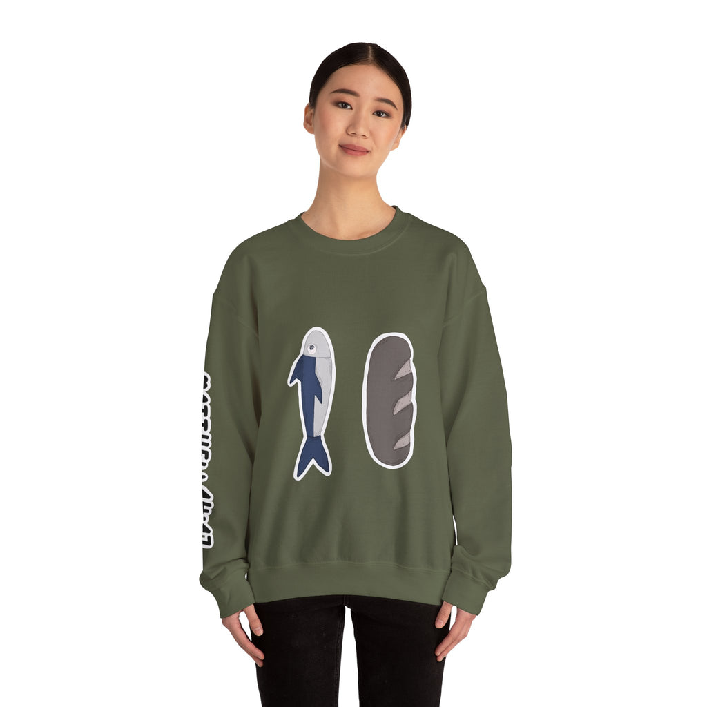 The loaves and the fish | Matthew 14:17 Christian Crewneck Sweatshirt