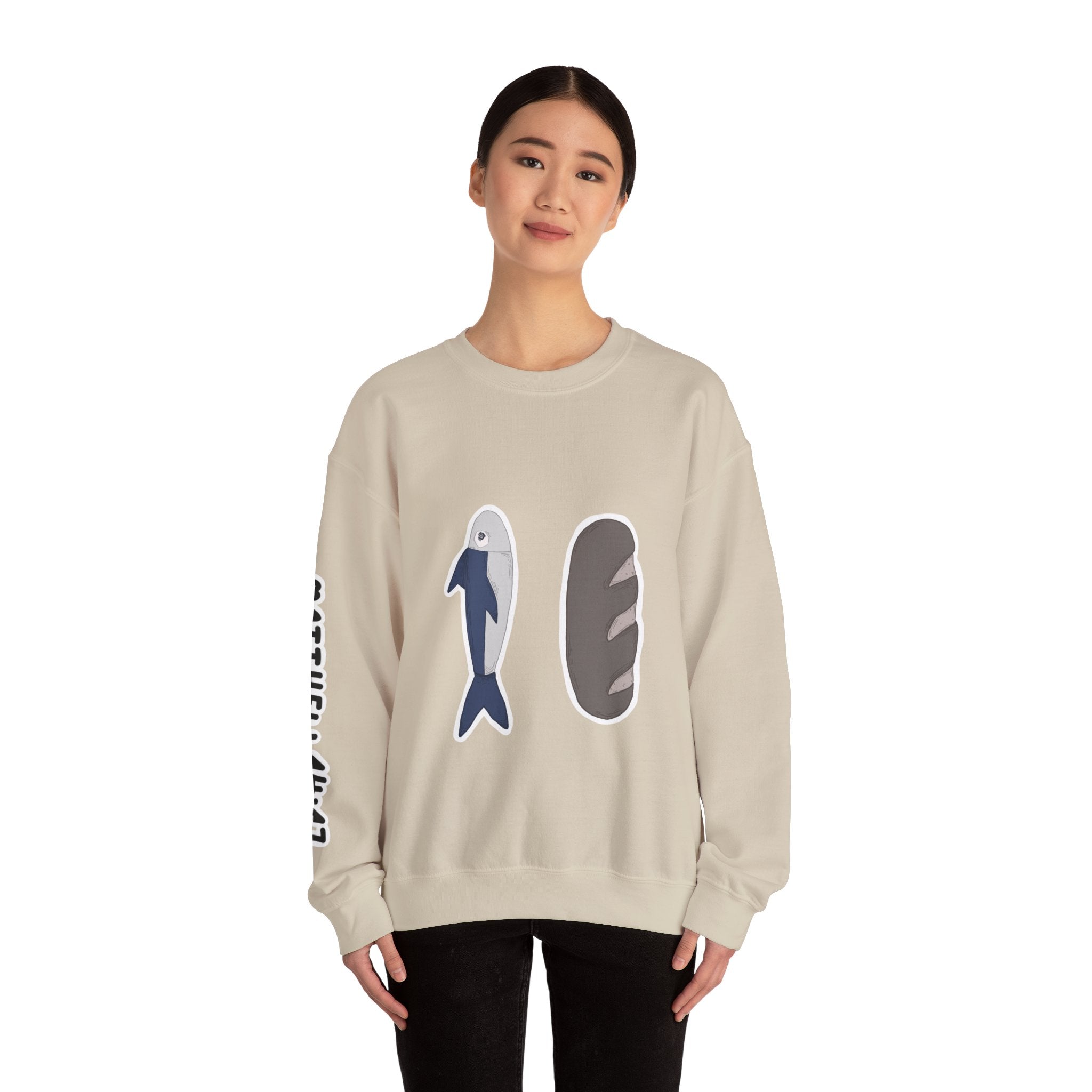 The loaves and the fish | Matthew 14:17 Christian Crewneck Sweatshirt
